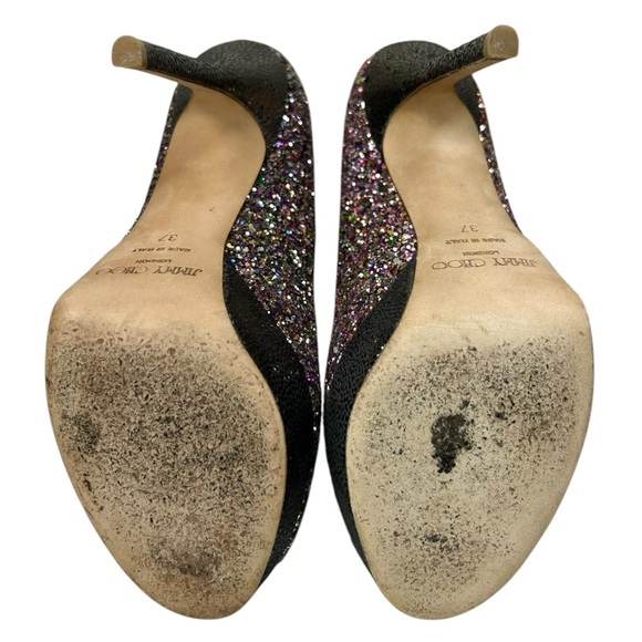 Jimmy Choo, Women’s Platform Pump ‘Crown’ Glitter, Multi Color, Size 37 IT, 7 US - Picture 13 of 16